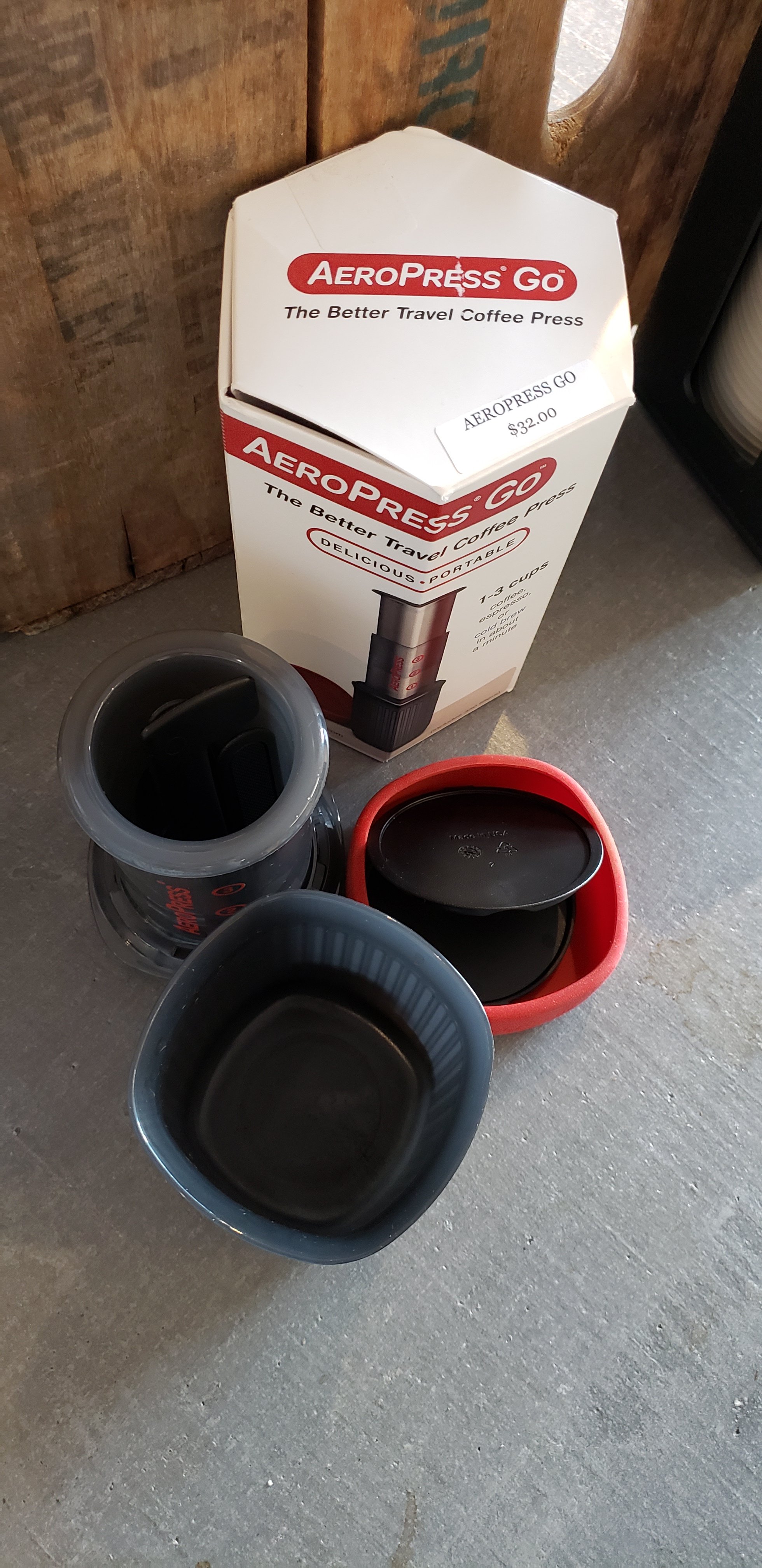 Aeropress Go Portable Coffee Press, 1-3 Cups (350 Filters Included)