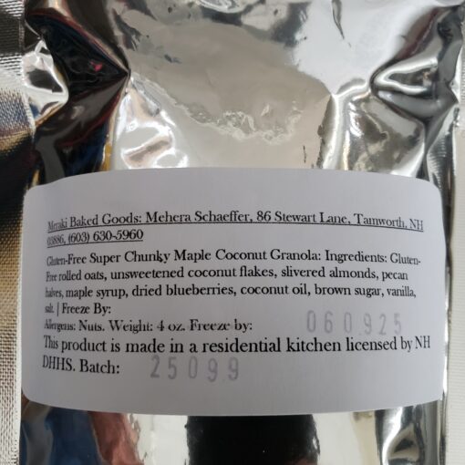 Meraki Baked Goods "Super Chunky Maple Coconut Granola" - Image 4